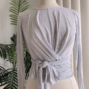 J.Crew Crewneck Wrap Long Sleeve Top